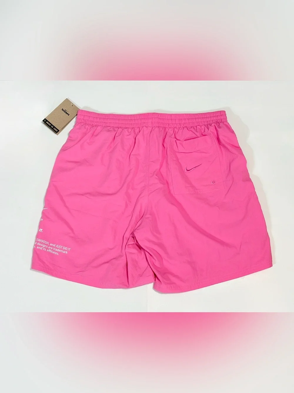 Nike Men's Hot Pink Swim Trunks with White Swoosh volley short board shorts